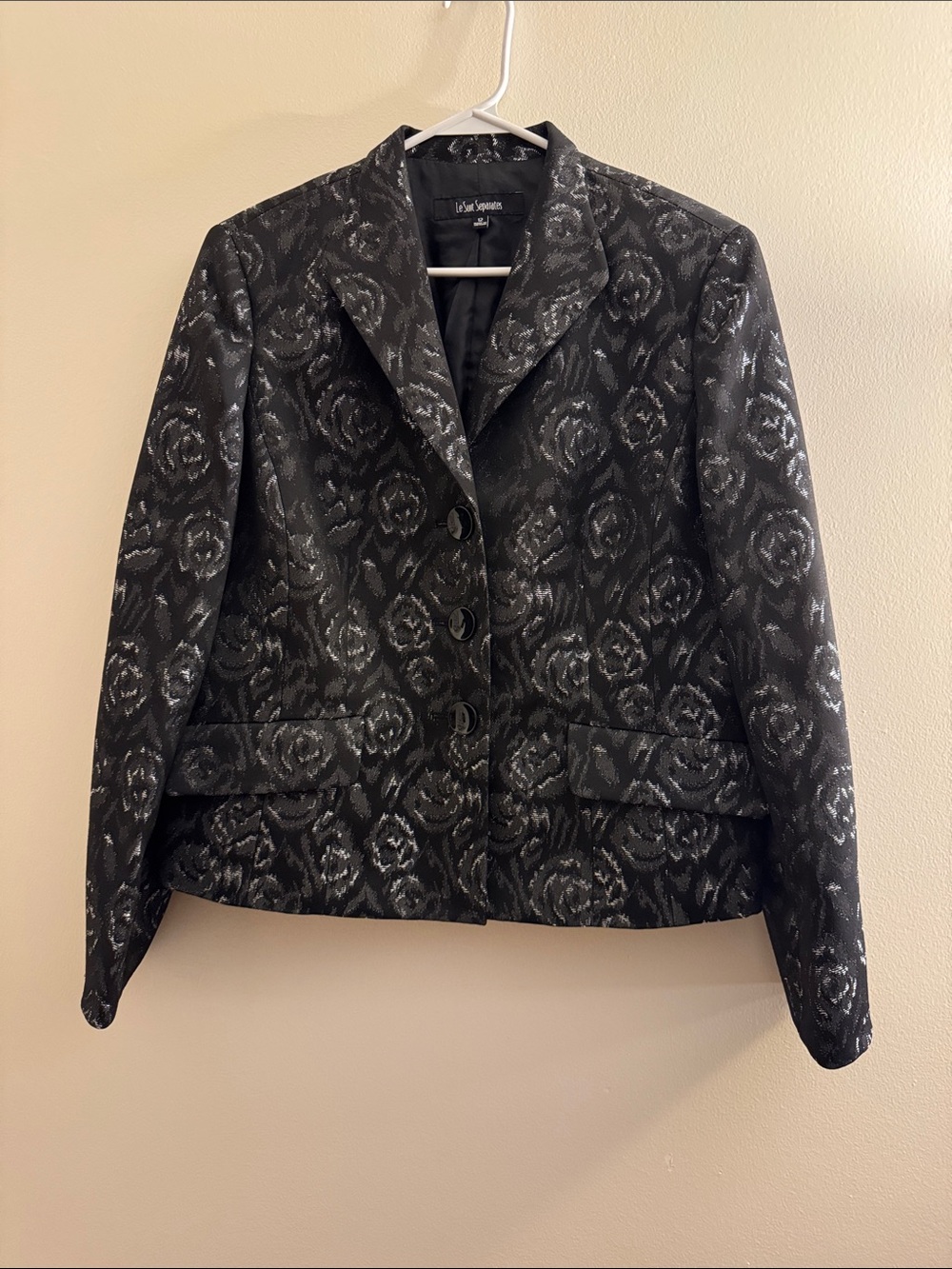 LE SUIT Black Print Blazer